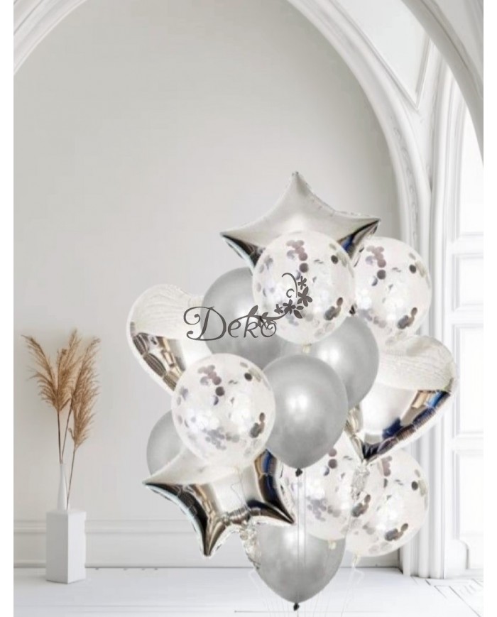 BALONY NA URODZINY ZESTAW BALONÓW MIX 14 SZT ŚLUB PARTY