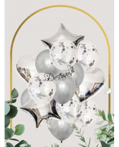 BALONY NA URODZINY ZESTAW BALONÓW MIX 14 SZT ŚLUB PARTY