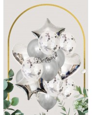 BALONY NA URODZINY ZESTAW BALONÓW MIX 14 SZT ŚLUB PARTY