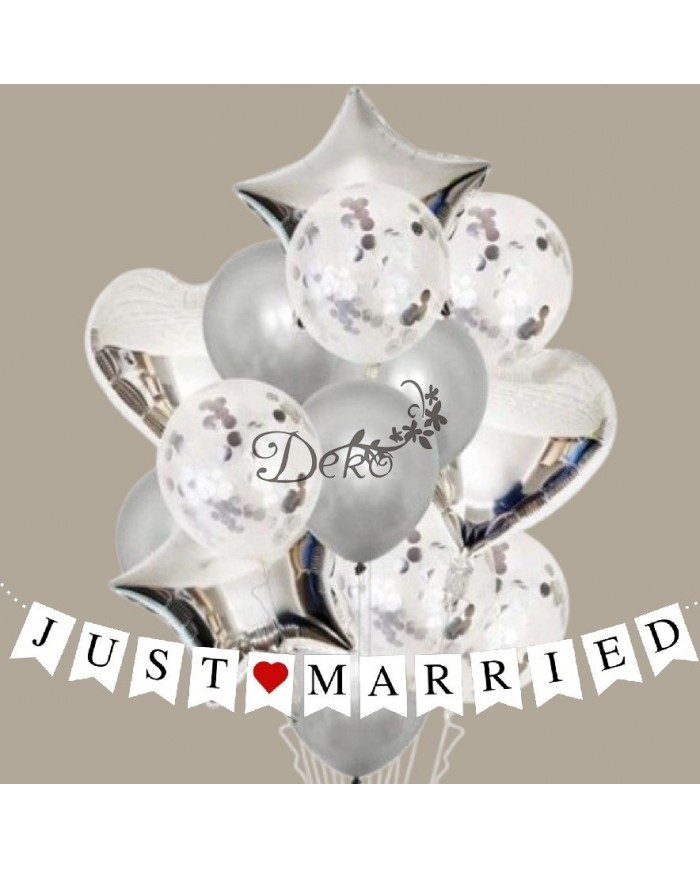BALONY NA URODZINY ZESTAW BALONÓW MIX 14 SZT ŚLUB PARTY