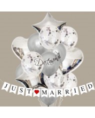 BALONY NA URODZINY ZESTAW BALONÓW MIX 14 SZT ŚLUB PARTY