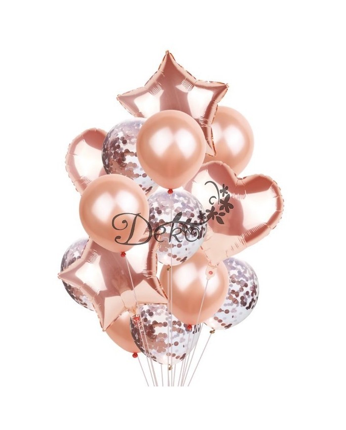 BALONY NA URODZINY ZESTAW BALONÓW MIX 14 SZT ŚLUB PARTY