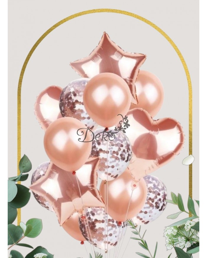 BALONY NA URODZINY ZESTAW BALONÓW MIX 14 SZT ŚLUB PARTY