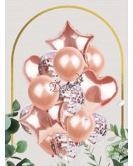 BALONY NA URODZINY ZESTAW BALONÓW MIX 14 SZT ŚLUB PARTY