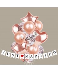 BALONY NA URODZINY ZESTAW BALONÓW MIX 14 SZT ŚLUB PARTY