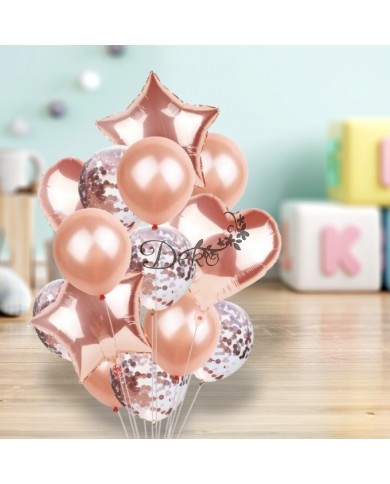 BALONY NA URODZINY ZESTAW BALONÓW MIX 14 SZT ŚLUB PARTY