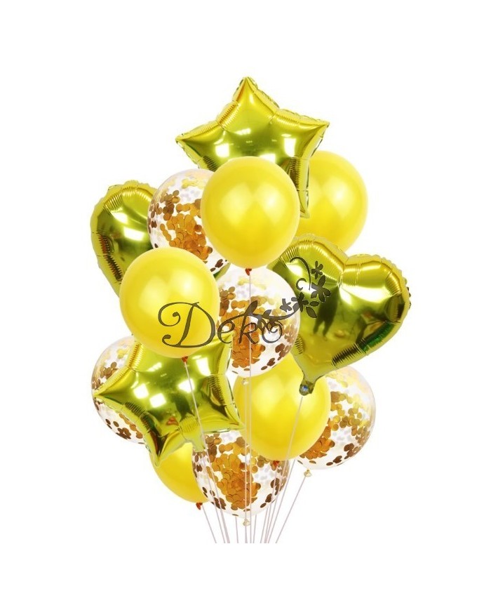 BALONY NA URODZINY ZESTAW BALONÓW MIX 14 SZT ŚLUB PARTY