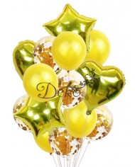 BALONY NA URODZINY ZESTAW BALONÓW MIX 14 SZT ŚLUB PARTY