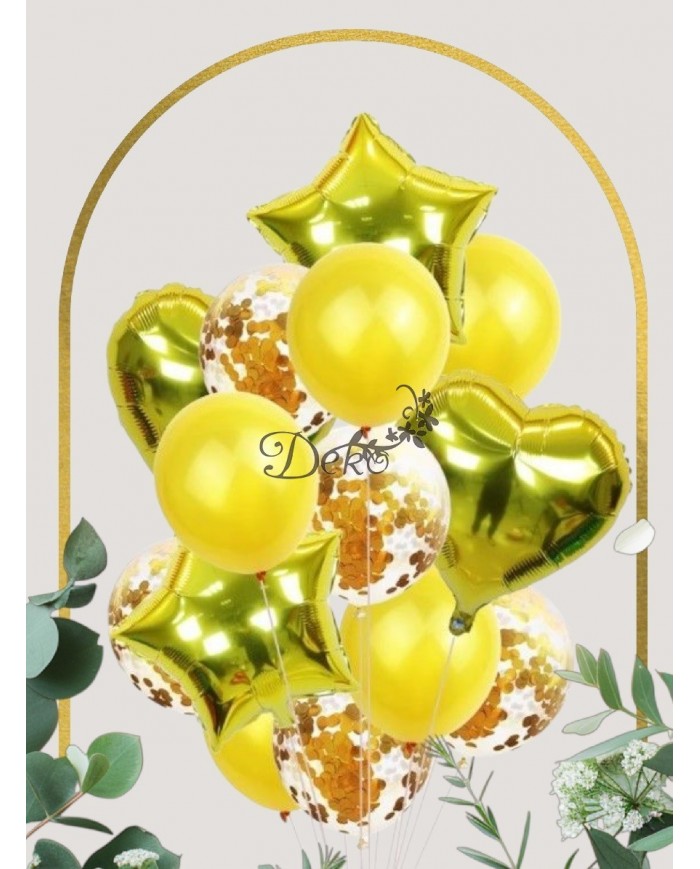 BALONY NA URODZINY ZESTAW BALONÓW MIX 14 SZT ŚLUB PARTY