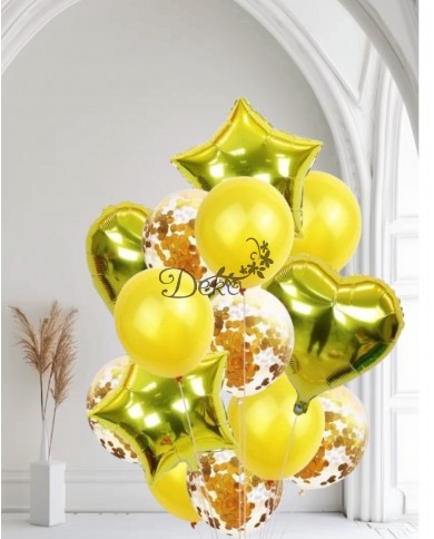 BALONY NA URODZINY ZESTAW BALONÓW MIX 14 SZT ŚLUB PARTY