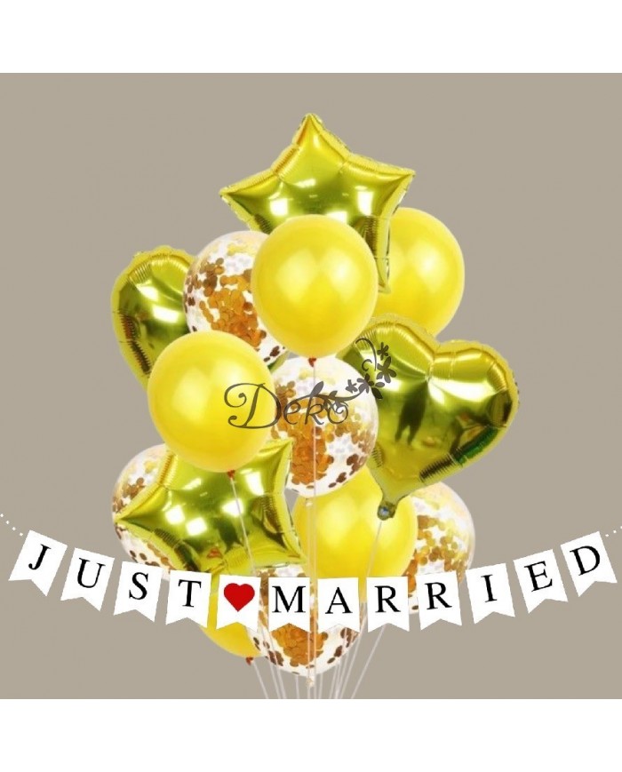 BALONY NA URODZINY ZESTAW BALONÓW MIX 14 SZT ŚLUB PARTY