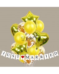 BALONY NA URODZINY ZESTAW BALONÓW MIX 14 SZT ŚLUB PARTY