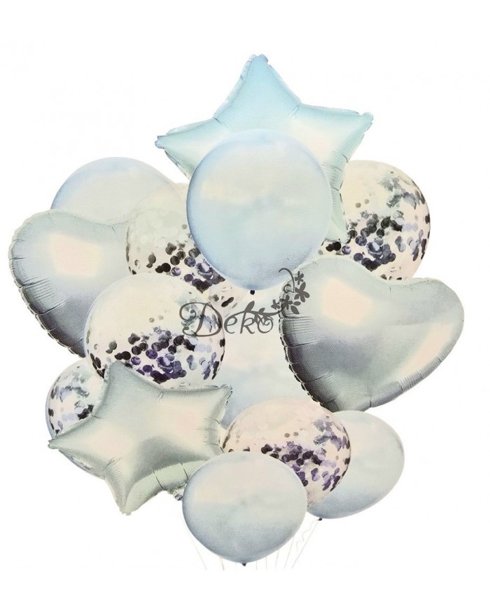 BALONY NA URODZINY ZESTAW BALONÓW MIX 14 SZT ŚLUB PARTY