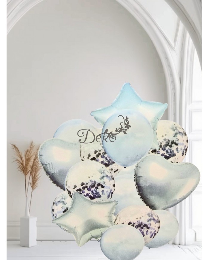 BALONY NA URODZINY ZESTAW BALONÓW MIX 14 SZT ŚLUB PARTY