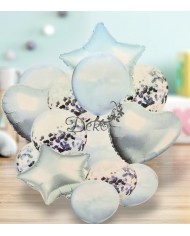 BALONY NA URODZINY ZESTAW BALONÓW MIX 14 SZT ŚLUB PARTY