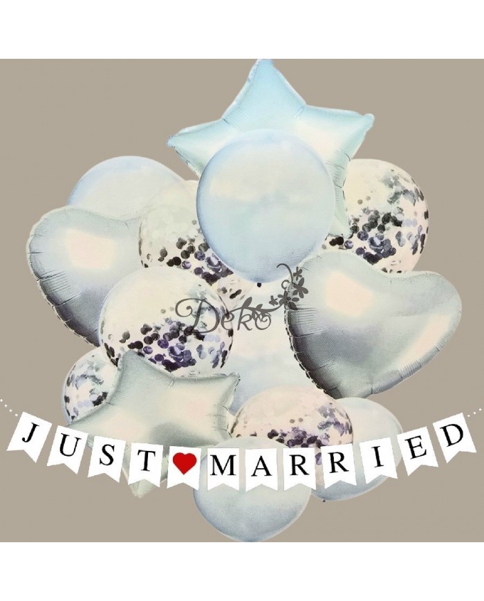 BALONY NA URODZINY ZESTAW BALONÓW MIX 14 SZT ŚLUB PARTY