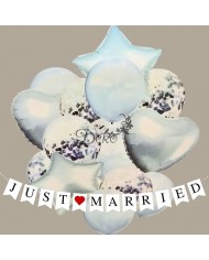 BALONY NA URODZINY ZESTAW BALONÓW MIX 14 SZT ŚLUB PARTY