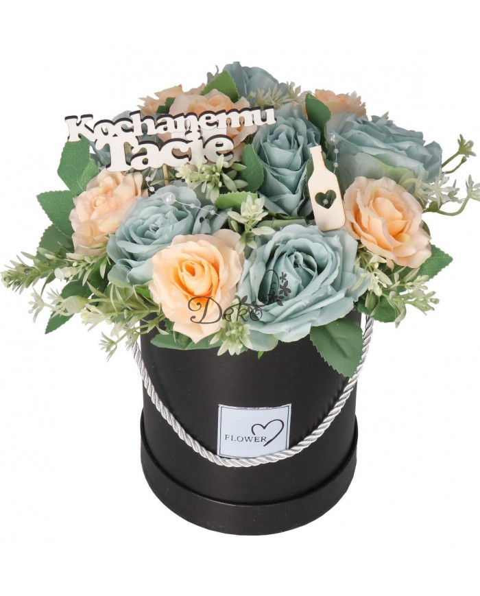 FLOWER BOX PUDEŁKO DLA TATY PREZENT SZTUCZNE KWIATY