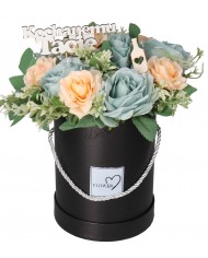 FLOWER BOX PUDEŁKO DLA TATY PREZENT SZTUCZNE KWIATY