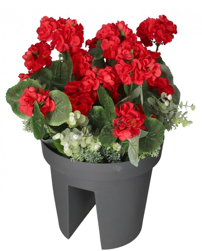 PELARGONIA W DONICZCE NA BALKON SZTUCZNE KWIATY JAK ŻYWE