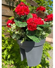 PELARGONIA W DONICZCE NA BALKON SZTUCZNE KWIATY JAK ŻYWE