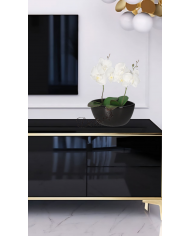 DONICZKA OSŁONKA CERAMICZNA CZARNA ŁÓDKA OZDOBA