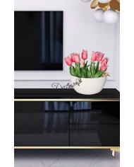 DONICZKA OSŁONKA CERAMICZNA BIAŁA ŁÓDKA OZDOBA