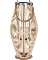 LAMPION BAMBUSOWY RATTANOWY LATARNIA 85 CM CZARNY USZKODZONE