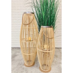 LAMPION BAMBUSOWY RATTANOWY LATARNIA 95 CM USZKODZONE
