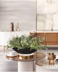 DONICZKA OSŁONKA CERAMICZNA CZARNA ŁÓDKA DUŻA OZDOBA