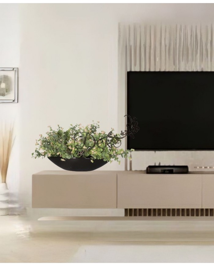 DONICZKA OSŁONKA CERAMICZNA CZARNA ŁÓDKA DUŻA OZDOBA