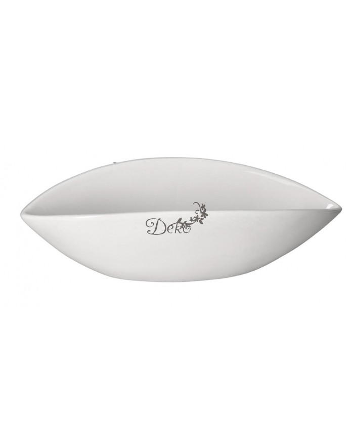 DONICZKA OSŁONKA CERAMICZNA BIAŁA ŁÓDKA DUŻA OZDOBA