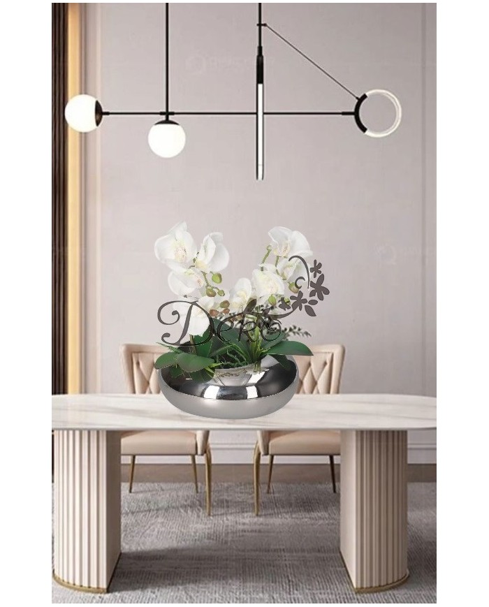 DONICZKA OSŁONKA CERAMICZNA SREBRNA NOWOCZESNA DUŻA