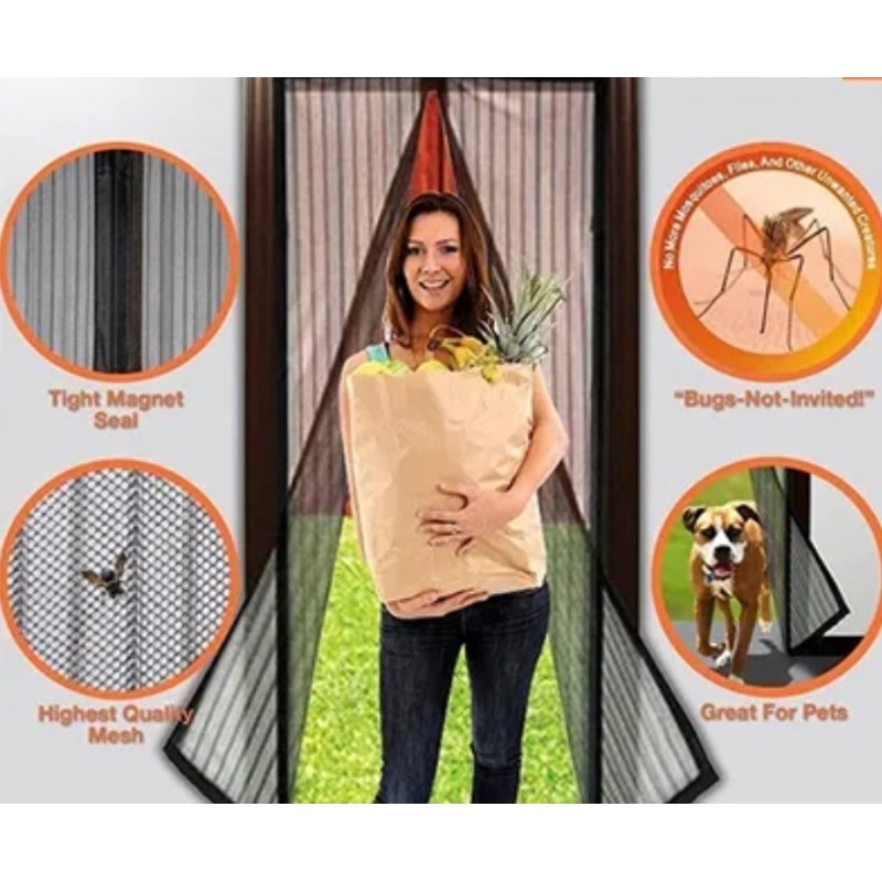 MOSKITIERA SIATKA MAGNETYCZNA NA DRZWI OKNO 210x100