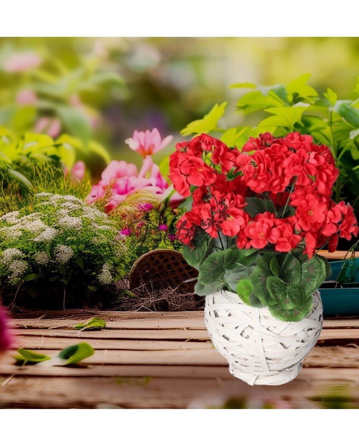 PELARGONIA W DONICZCE SZTUCZNE KWIATY JAK ŻYWE