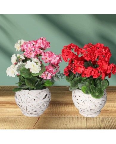 PELARGONIA W DONICZCE SZTUCZNE KWIATY JAK ŻYWE