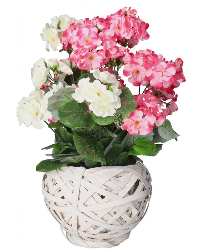 PELARGONIA W DONICZCE SZTUCZNE KWIATY JAK ŻYWE