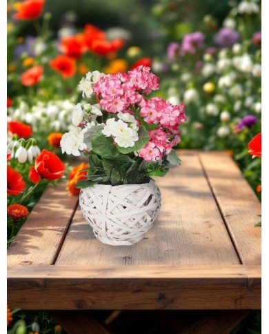 PELARGONIA W DONICZCE SZTUCZNE KWIATY JAK ŻYWE