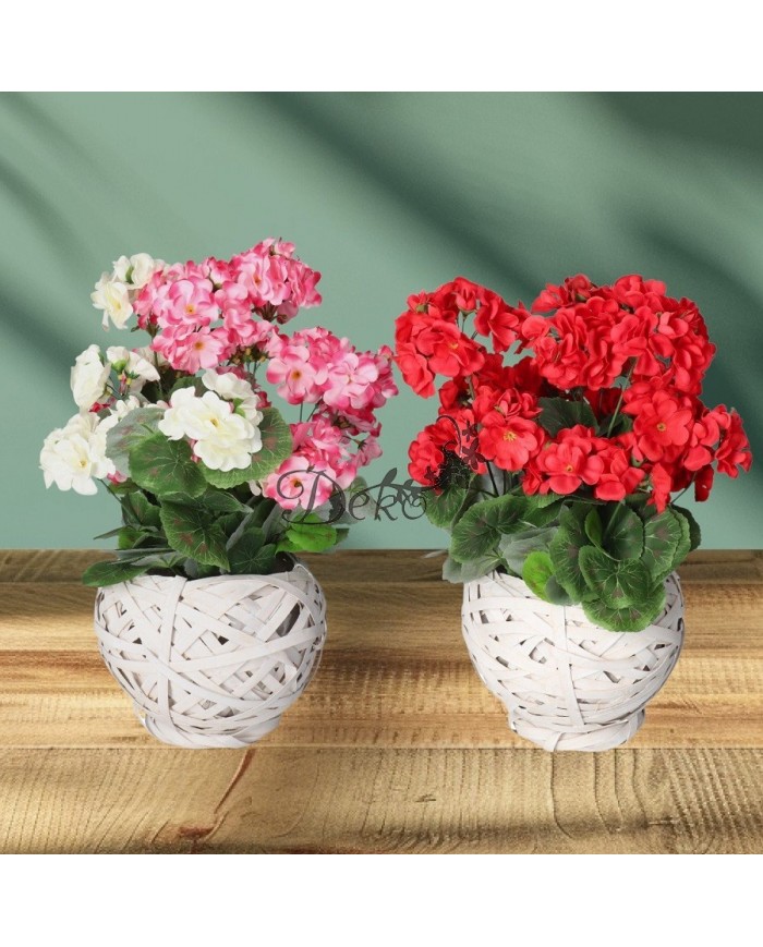PELARGONIA W DONICZCE SZTUCZNE KWIATY JAK ŻYWE