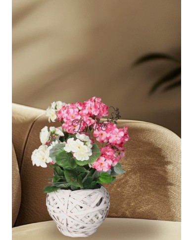 PELARGONIA W DONICZCE SZTUCZNE KWIATY JAK ŻYWE