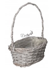 KOSZ WIKLINOWY DUŻY MOCNY SZARY KOSZE PREZENTOWE