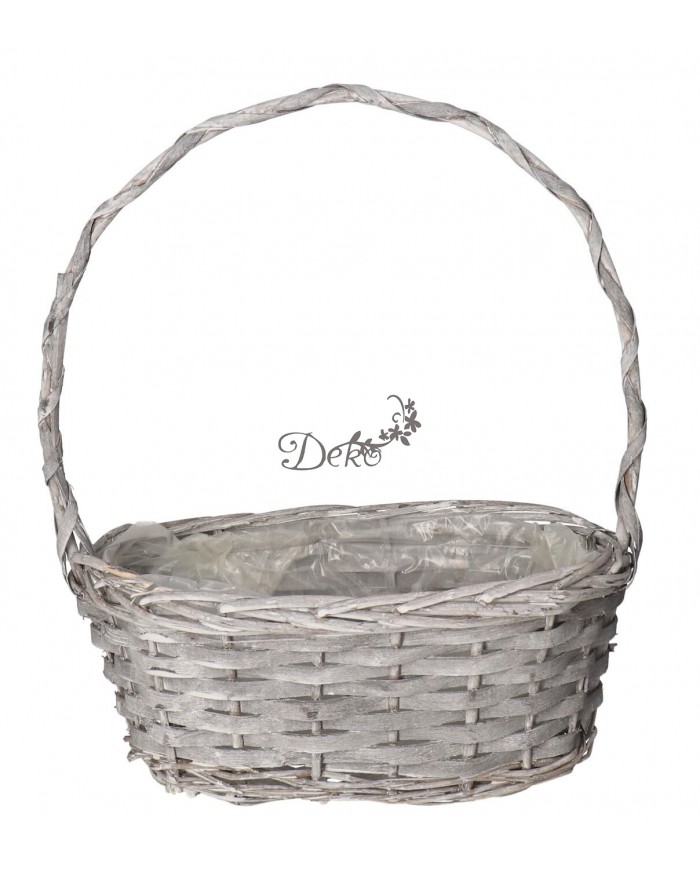 KOSZ WIKLINOWY DUŻY MOCNY SZARY KOSZE PREZENTOWE