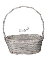 KOSZ WIKLINOWY SZARY KOSZE KOSZYK DO SYPANIA KWIATKÓW