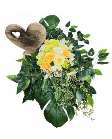 STROIK WIĄZANKA NA GRÓB KOMPOZYCJA DUŻA SZTUCZNE KWIATY