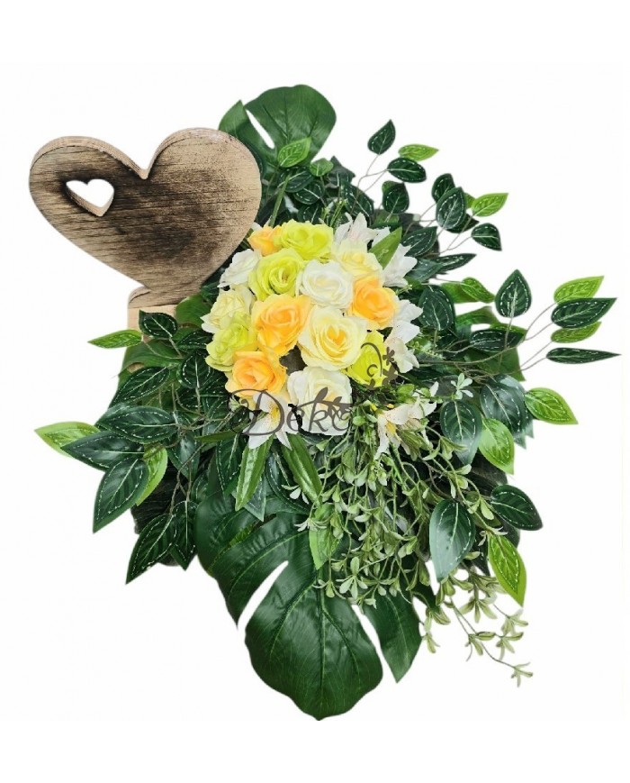 STROIK WIĄZANKA NA GRÓB KOMPOZYCJA DUŻA SZTUCZNE KWIATY