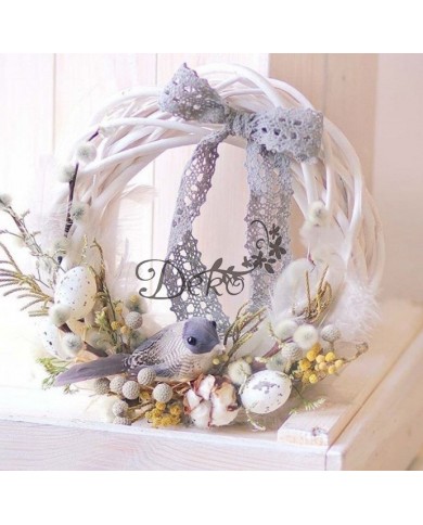 Wianek wiklinowy Biały średnica 30 cm WIKLINA Gruby