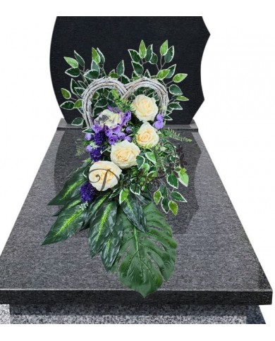 STROIK NA GRÓB KOMPOZYCJA DUŻA SZTUCZNE KWIATY SERCE
