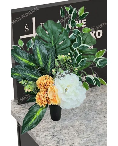 WIĄZANKA STROIK NA GRÓB DUŻY KOMPOZYCJA SZTUCZNE KWIATY DO WAZONU