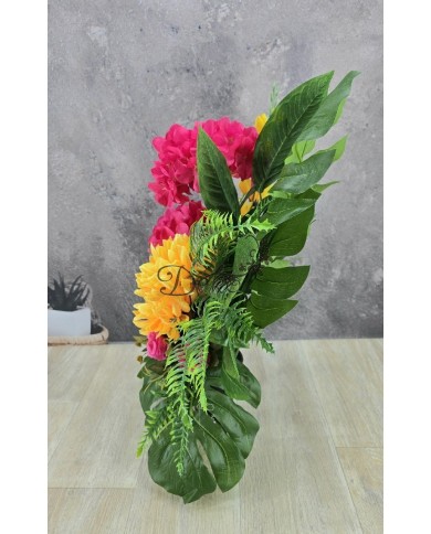 WIĄZANKA STROIK NA GRÓB DUŻY KOMPOZYCJA SZTUCZNE KWIATY DO WAZONU