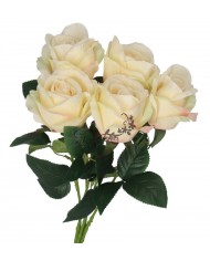 RÓŻA RÓŻE W BUKIECIE SZTUCZNE KWIATY JAK ŻYWE 49 CM DUŻY BUKIET GĘSTY